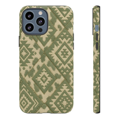 Sage Aztec Quilt Tough Phone Case
