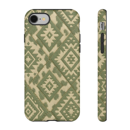 Sage Aztec Quilt Tough Phone Case