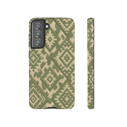 Sage Aztec Quilt Tough Phone Case