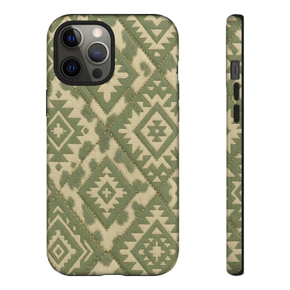 Sage Aztec Quilt Tough Phone Case