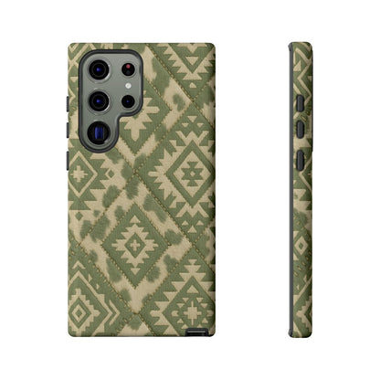 Sage Aztec Quilt Tough Phone Case
