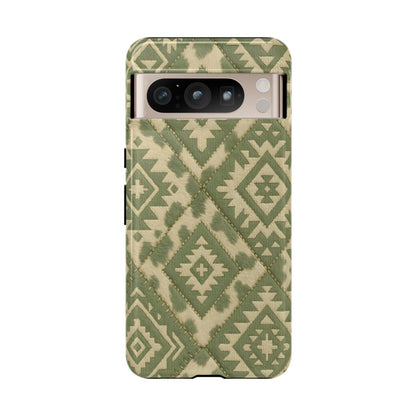 Sage Aztec Quilt Tough Phone Case
