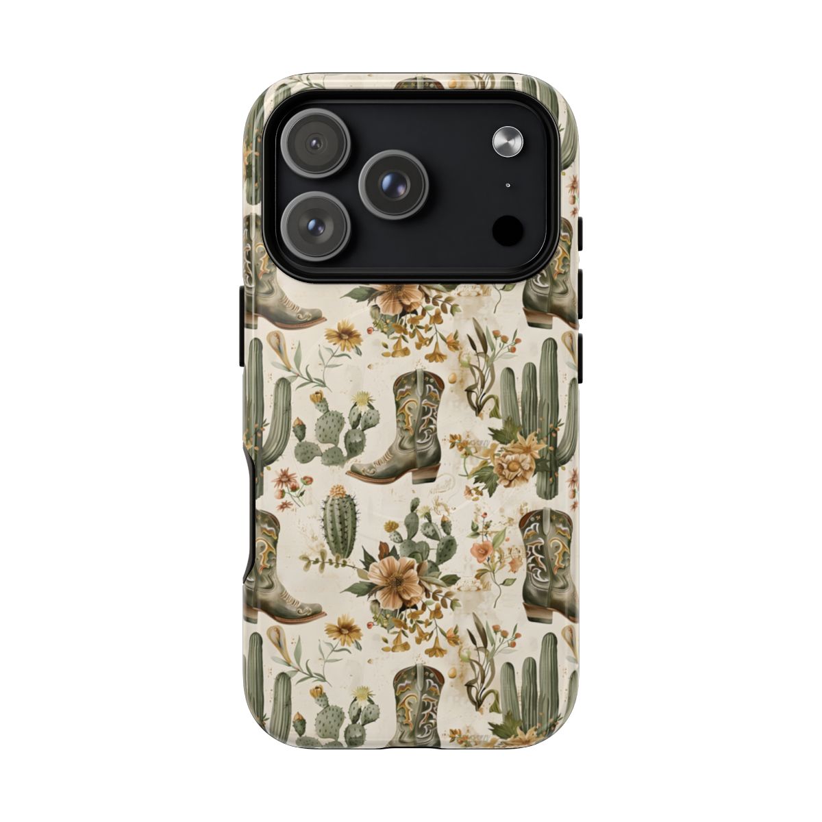 Sage Boots and Flowers Magnetic Case