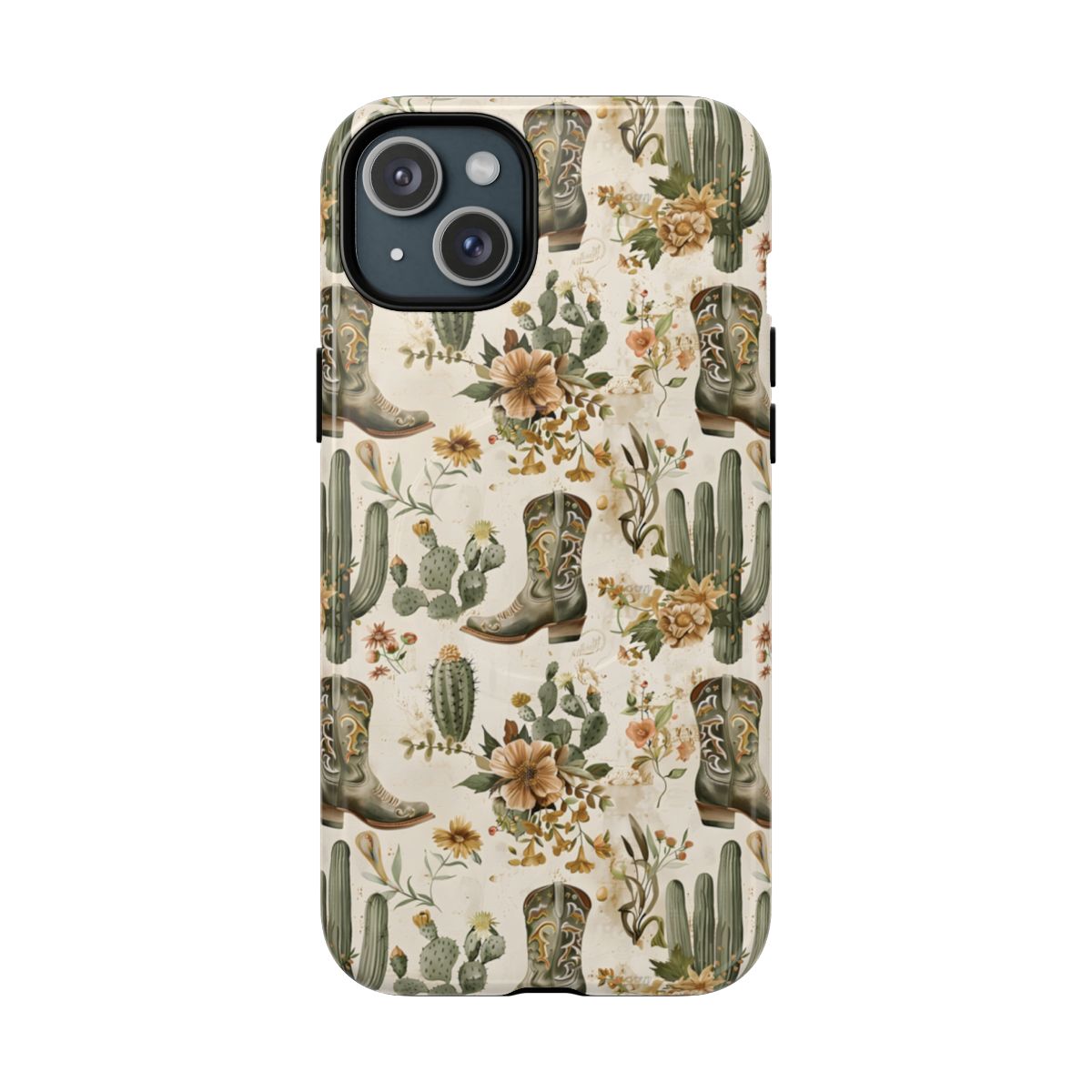 Sage Boots and Flowers Magnetic Case