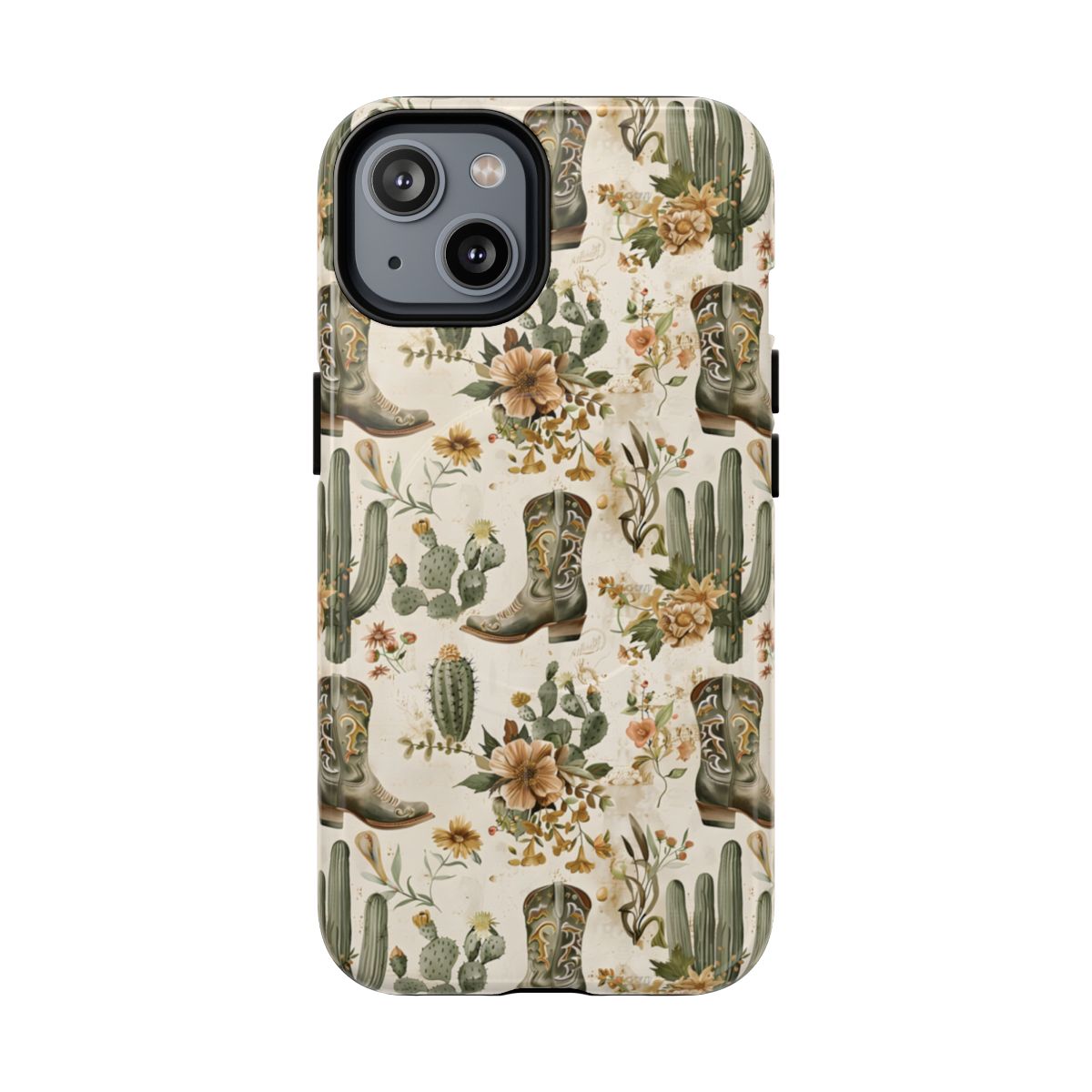 Sage Boots and Flowers Magnetic Case