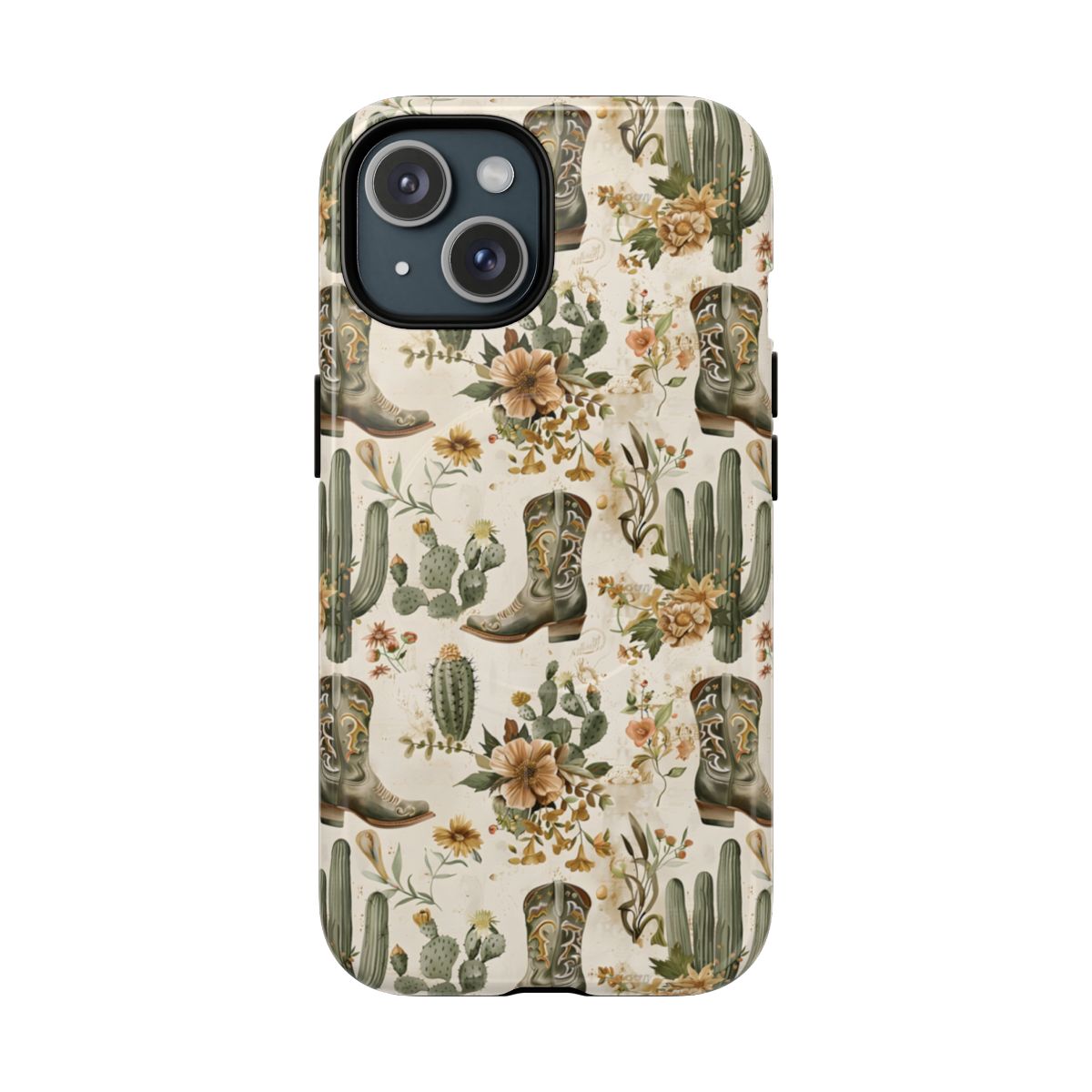Sage Boots and Flowers Magnetic Case
