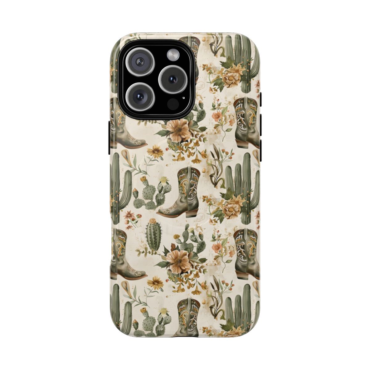 Sage Boots and Flowers Magnetic Case