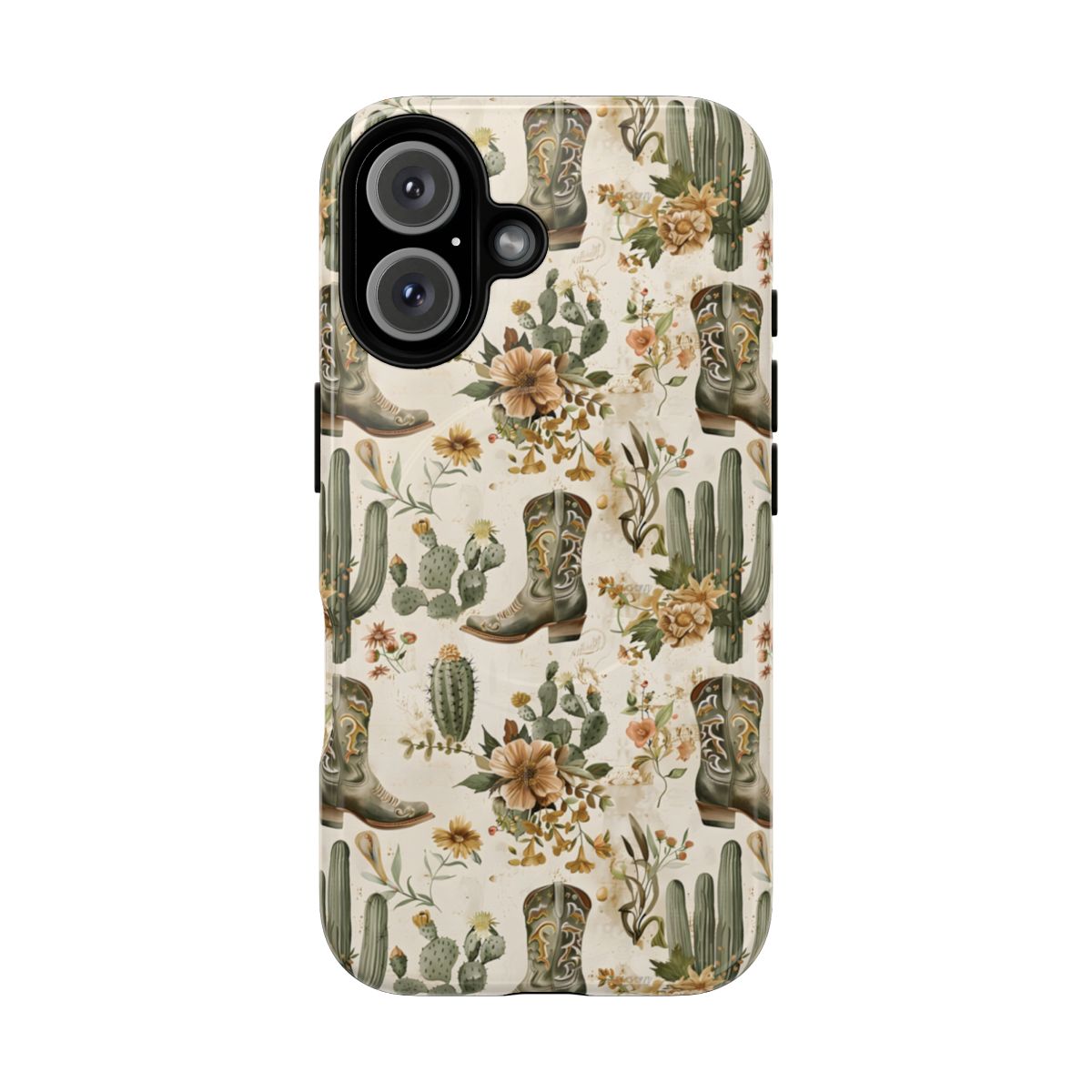Sage Boots and Flowers Magnetic Case