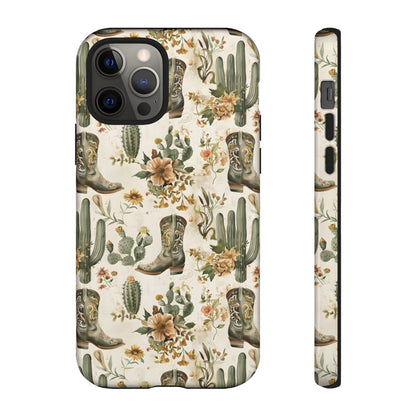 Sage Boots and Flowers Tough Case