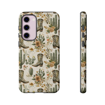 Sage Boots and Flowers Tough Case