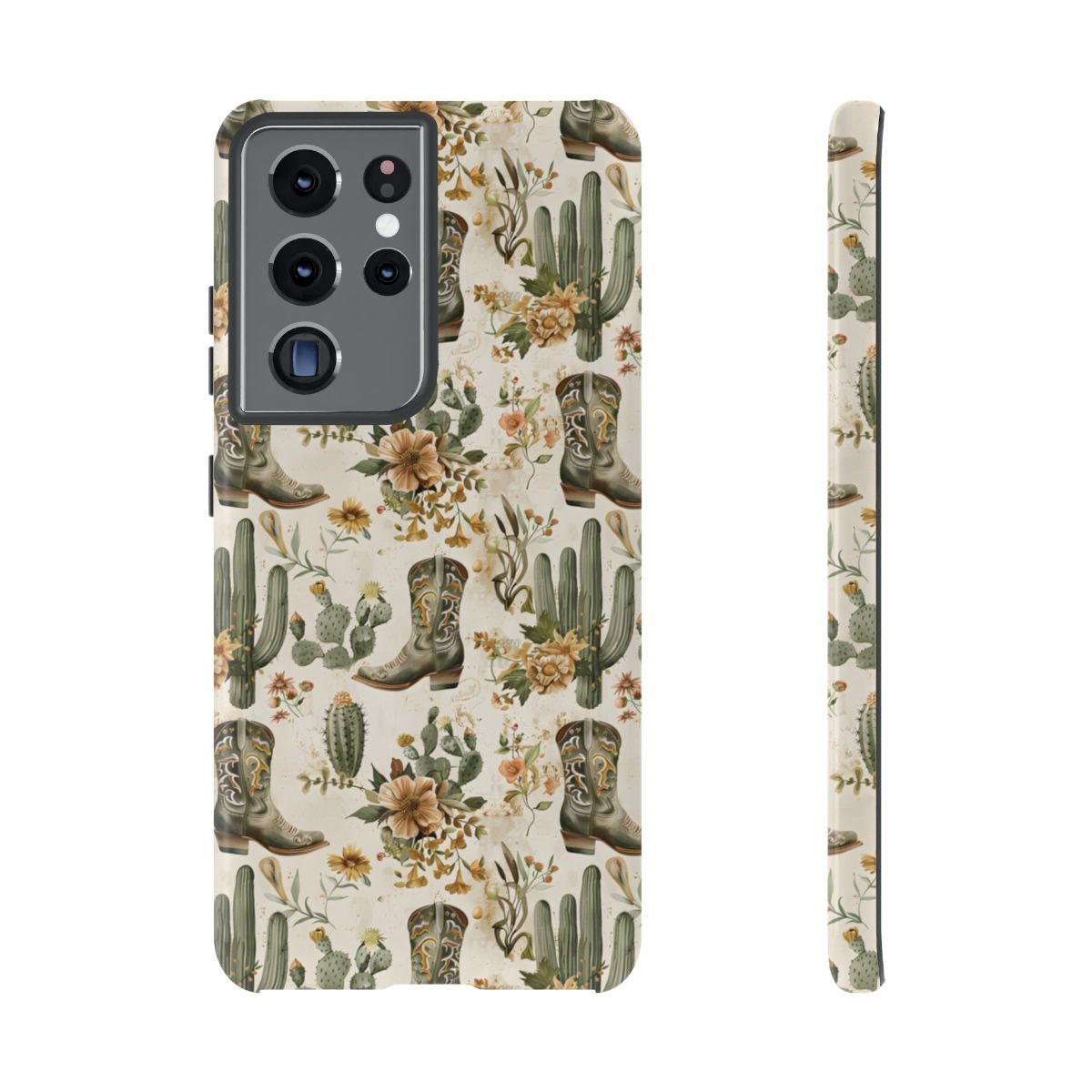 Sage Boots and Flowers Tough Case