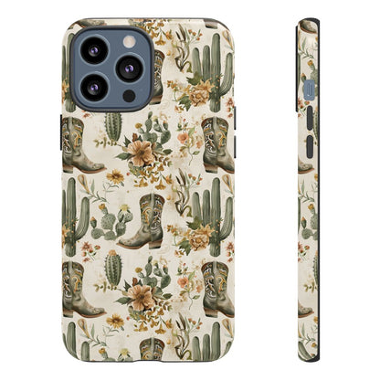Sage Boots and Flowers Tough Case