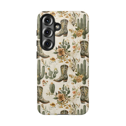 Sage Boots and Flowers Tough Case