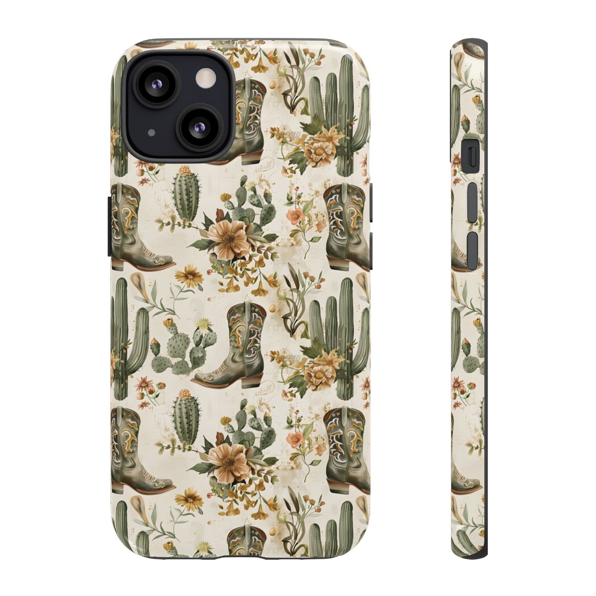 Sage Boots and Flowers Tough Case