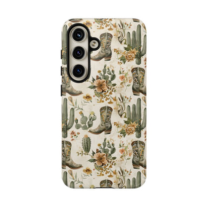 Sage Boots and Flowers Tough Case