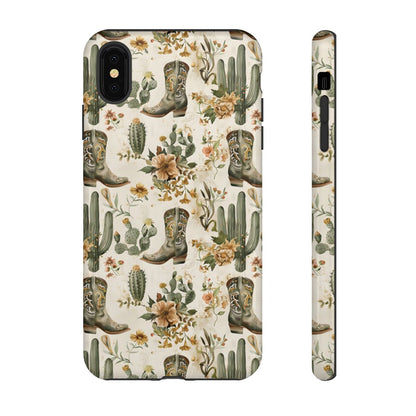 Sage Boots and Flowers Tough Case