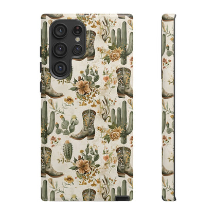 Sage Boots and Flowers Tough Case