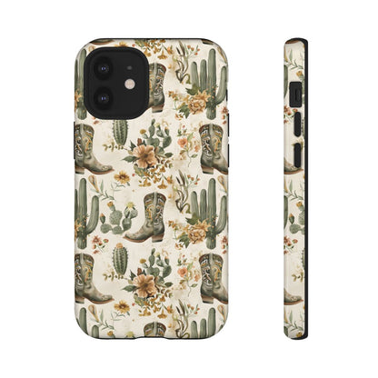 Sage Boots and Flowers Tough Case