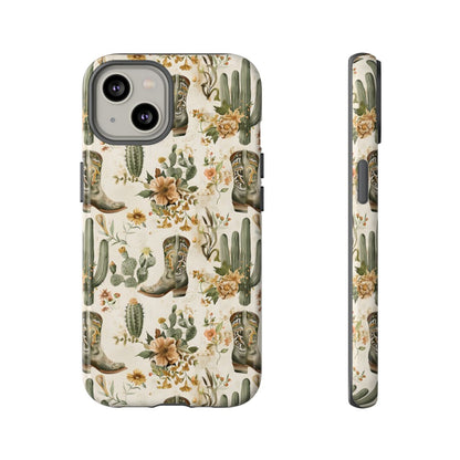 Sage Boots and Flowers Tough Case