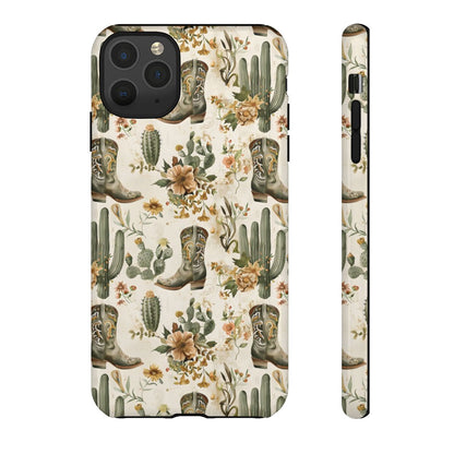 Sage Boots and Flowers Tough Case