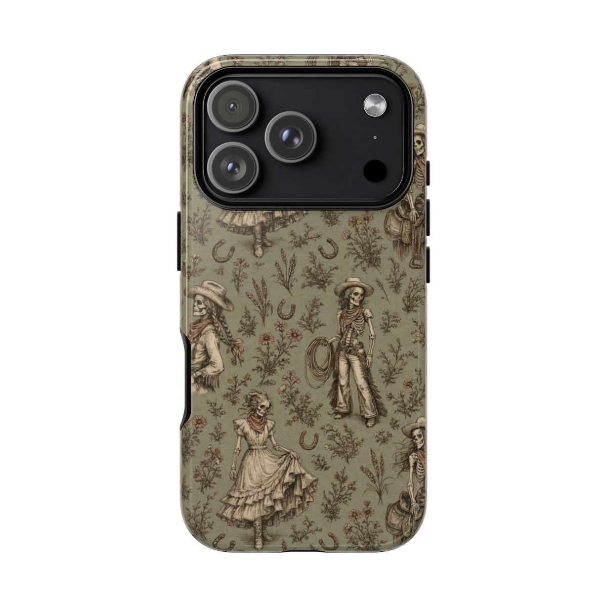 Skeleton Cowgirl Toile Tough Case - iPhone 18 Pro