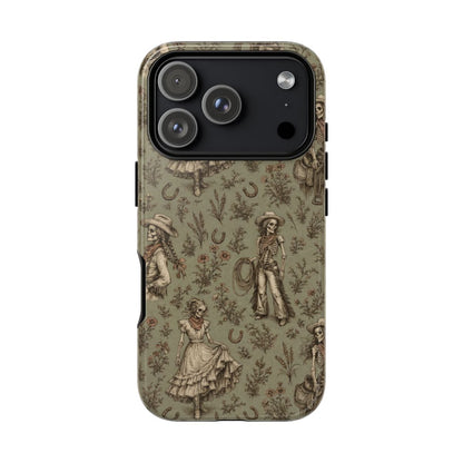Skeleton Cowgirl Toile Tough Case - iPhone 18 Pro