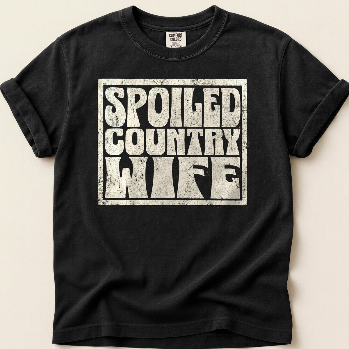 Spoiled Country Wife T-shirt on Black