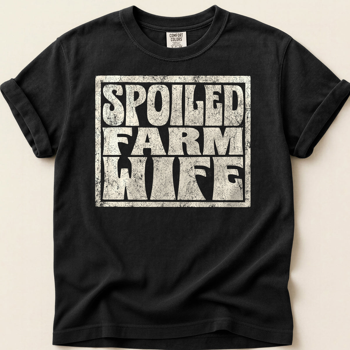 Spoiled Farm Wife T-shirt on Black