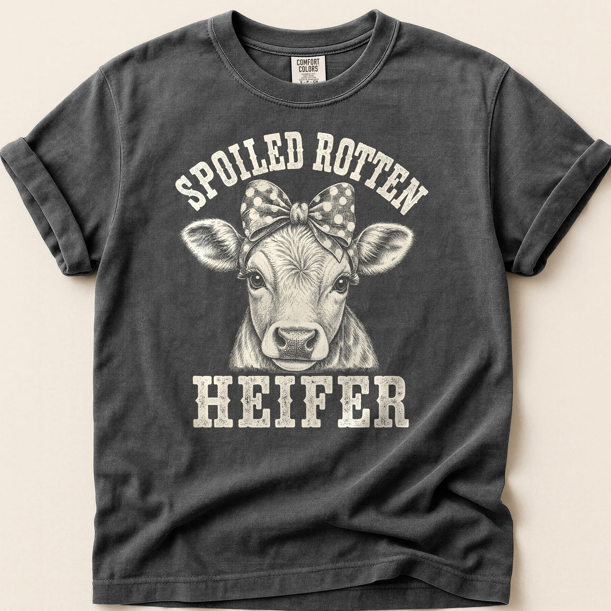 Spoiled Rotten Heifer T-shirt on Pepper