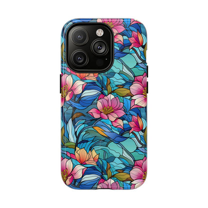 Stained Glass Pink Flowers Magnetic Case