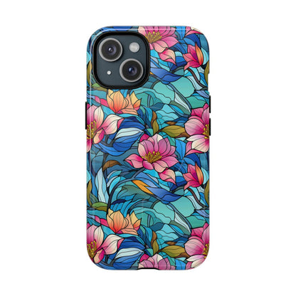 Stained Glass Pink Flowers Magnetic Case