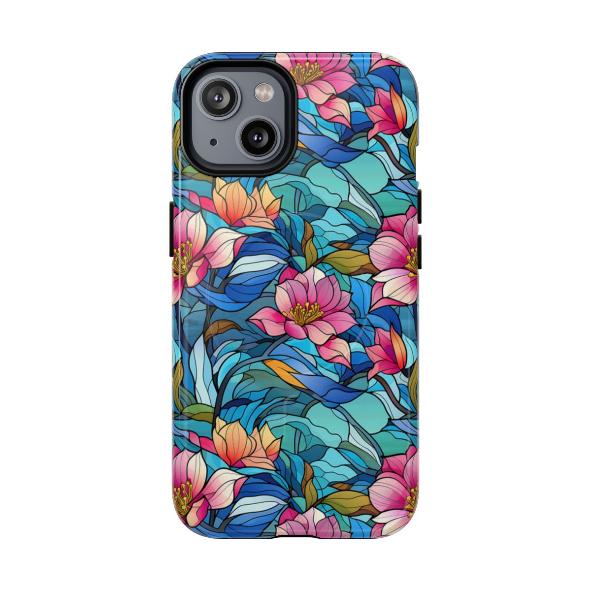 Stained Glass Pink Flowers Magnetic Case