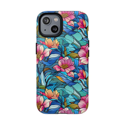 Stained Glass Pink Flowers Magnetic Case