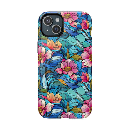 Stained Glass Pink Flowers Magnetic Case