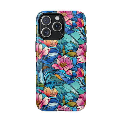 Stained Glass Pink Flowers Magnetic Case