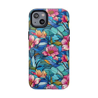Stained Glass Pink Flowers Magnetic Case