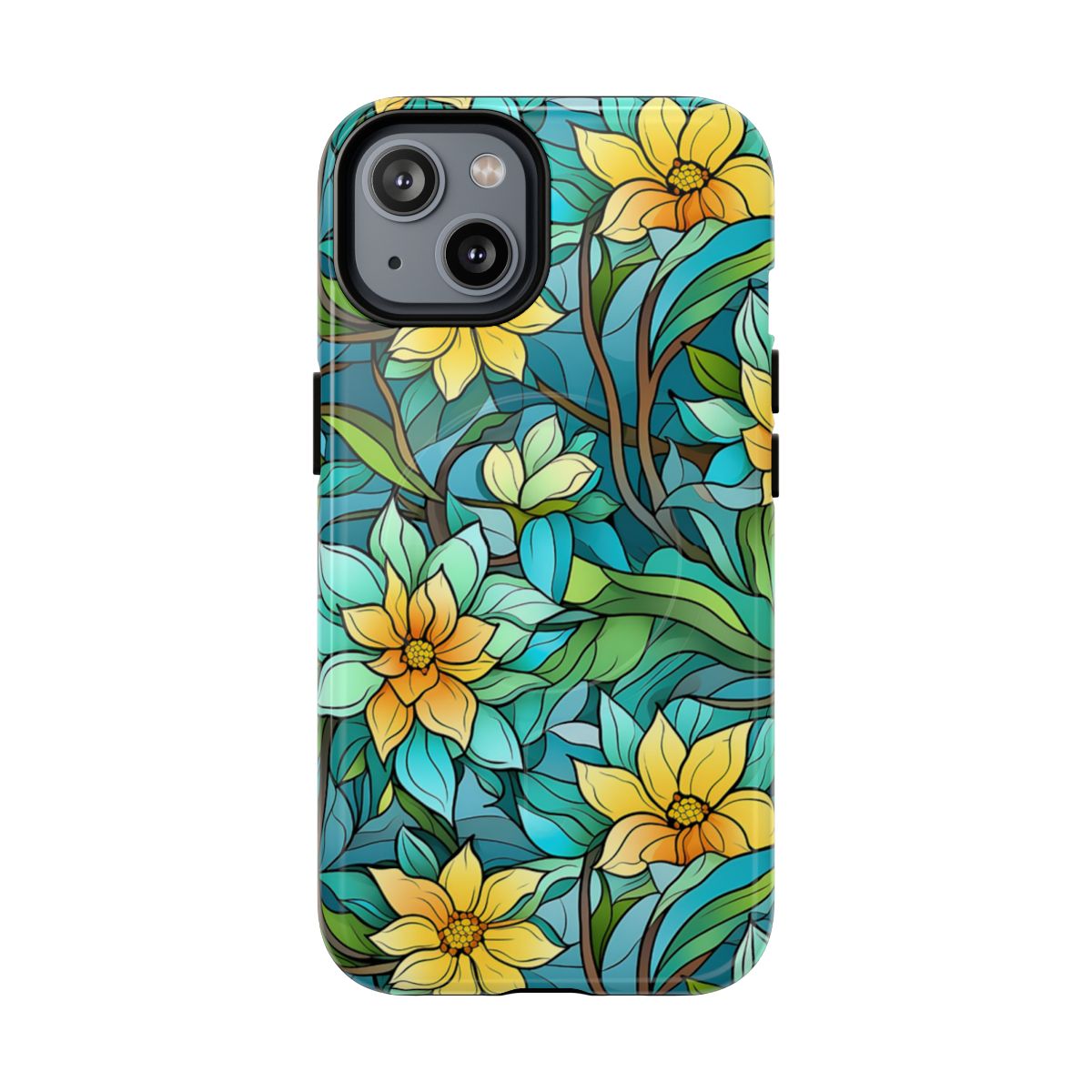 Stained Glass Yellow Flowers Magnetic Case