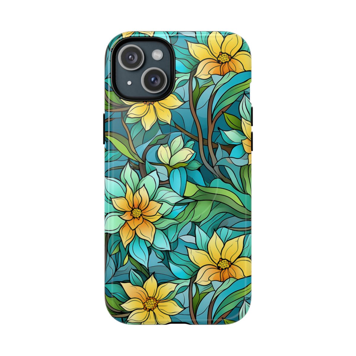 Stained Glass Yellow Flowers Magnetic Case