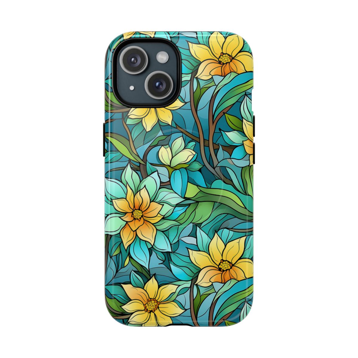 Stained Glass Yellow Flowers Magnetic Case