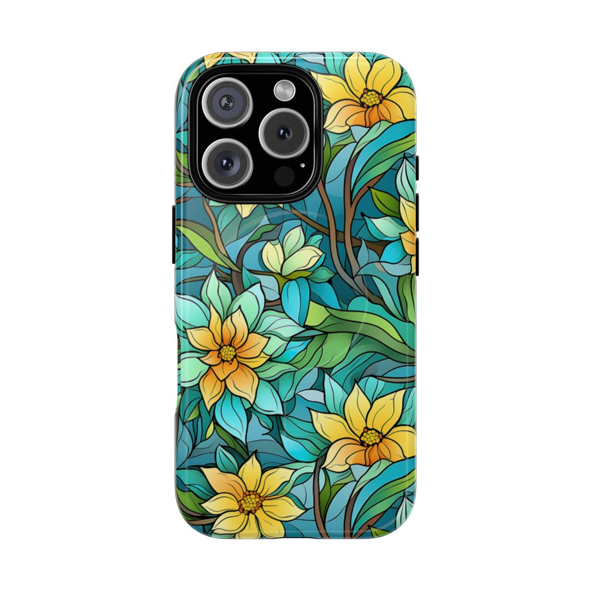 Stained Glass Yellow Flowers Magnetic Case