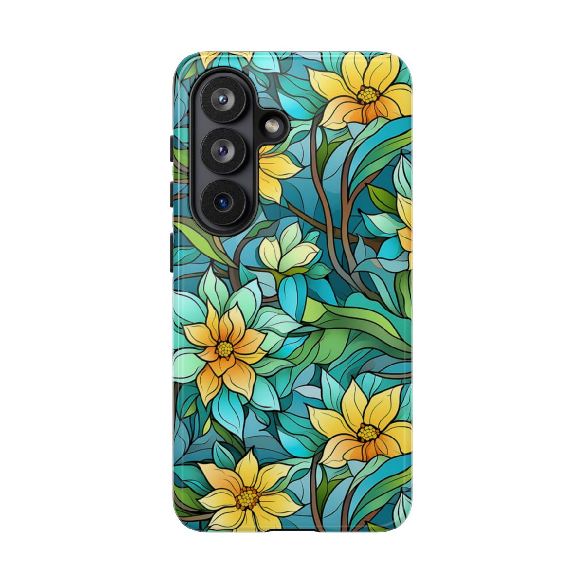 Stained Glass Yellow Flowers Tough Case
