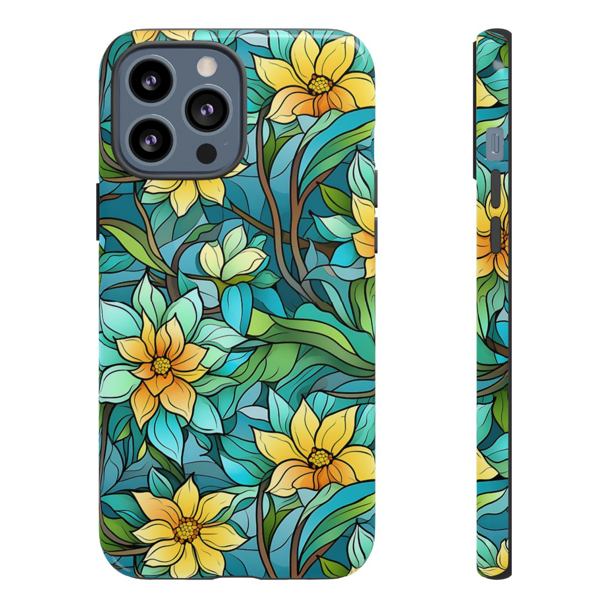 Stained Glass Yellow Flowers Tough Case