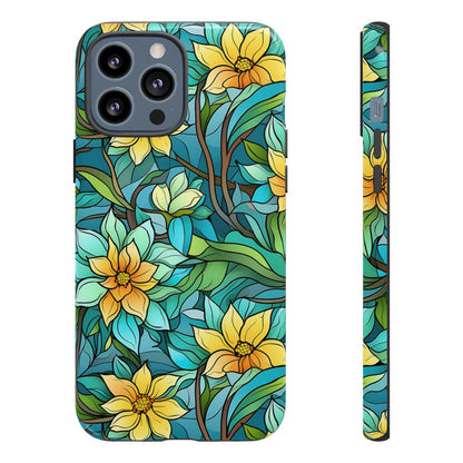 Stained Glass Yellow Flowers Tough Case