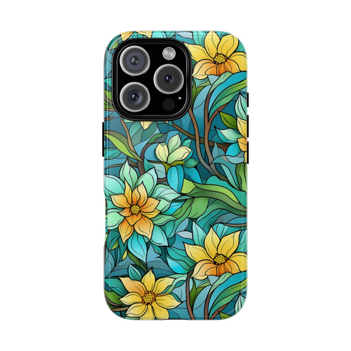 Stained Glass Yellow Flowers Tough Case