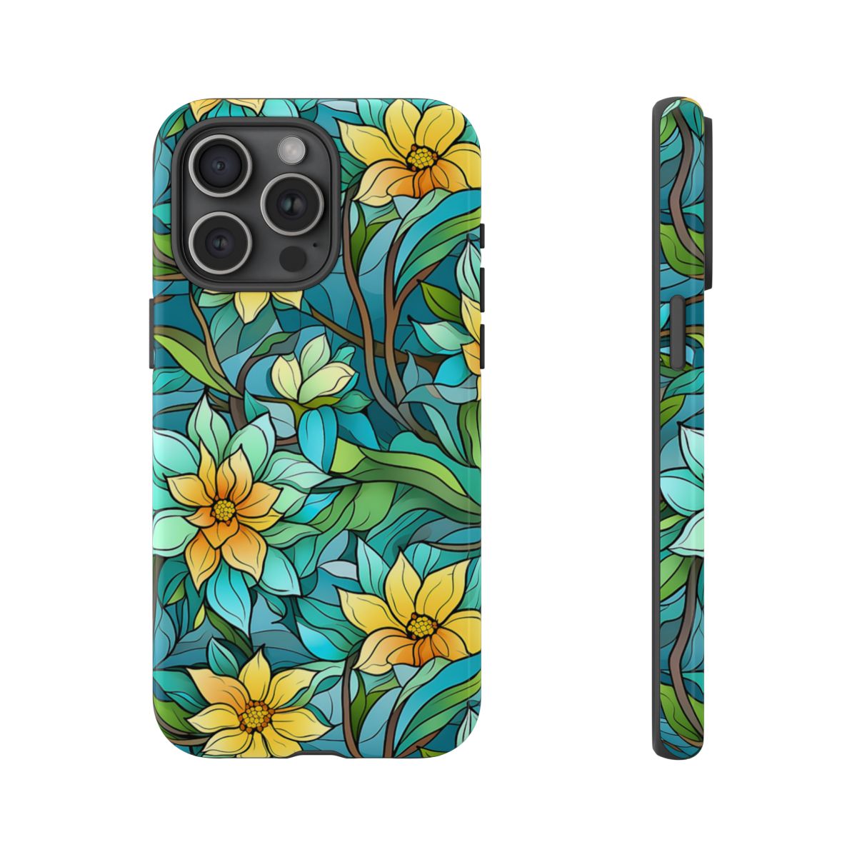 Stained Glass Yellow Flowers Tough Case
