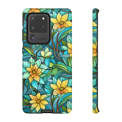 Stained Glass Yellow Flowers Tough Case