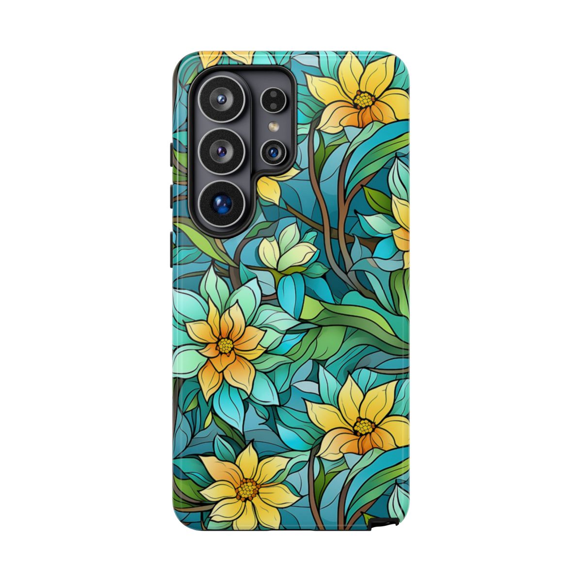Stained Glass Yellow Flowers Tough Case