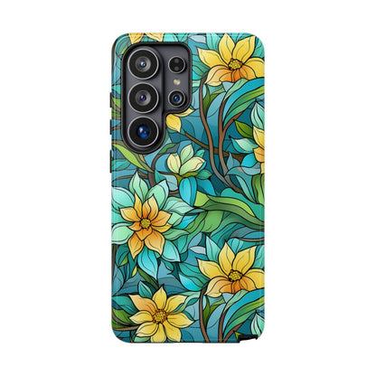 Stained Glass Yellow Flowers Tough Case