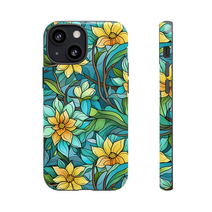 Stained Glass Yellow Flowers Tough Case