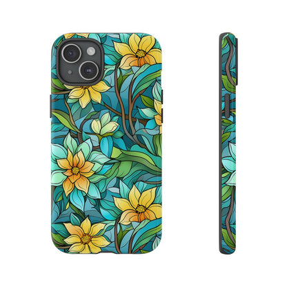 Stained Glass Yellow Flowers Tough Case